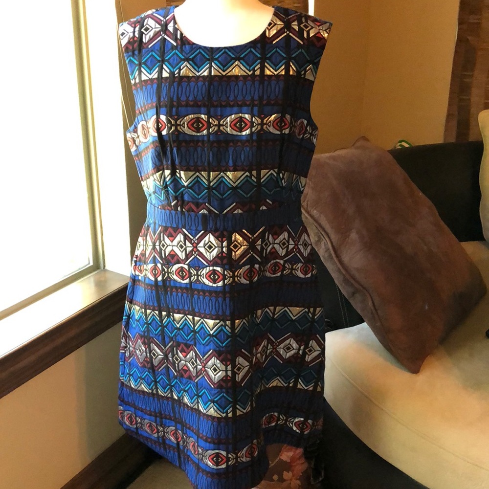 JCrew Textured windowpane Jacquard dress - Picture 2 of 8